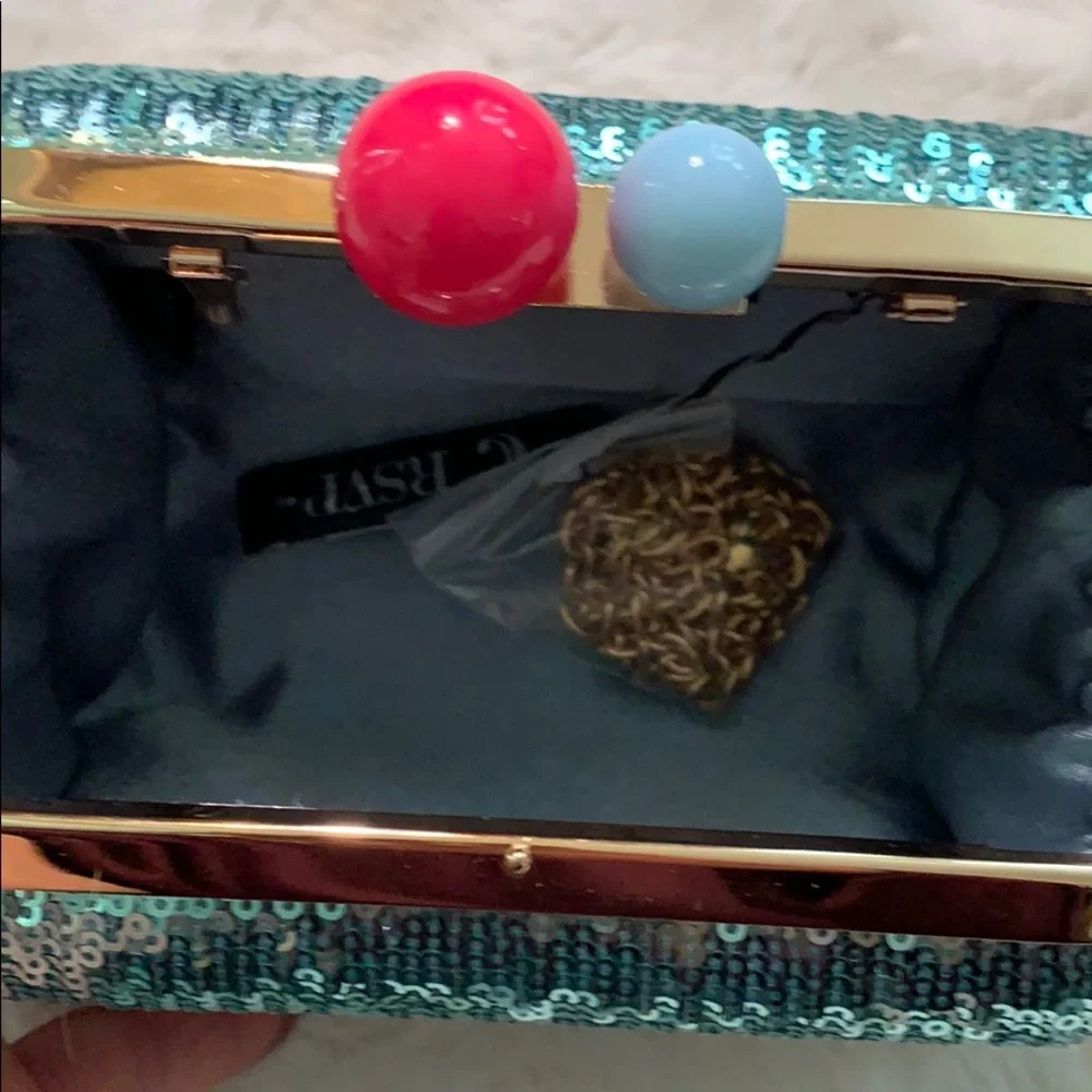 Charming Charlie RSVP Sequin Clutch with Eye Design NWT